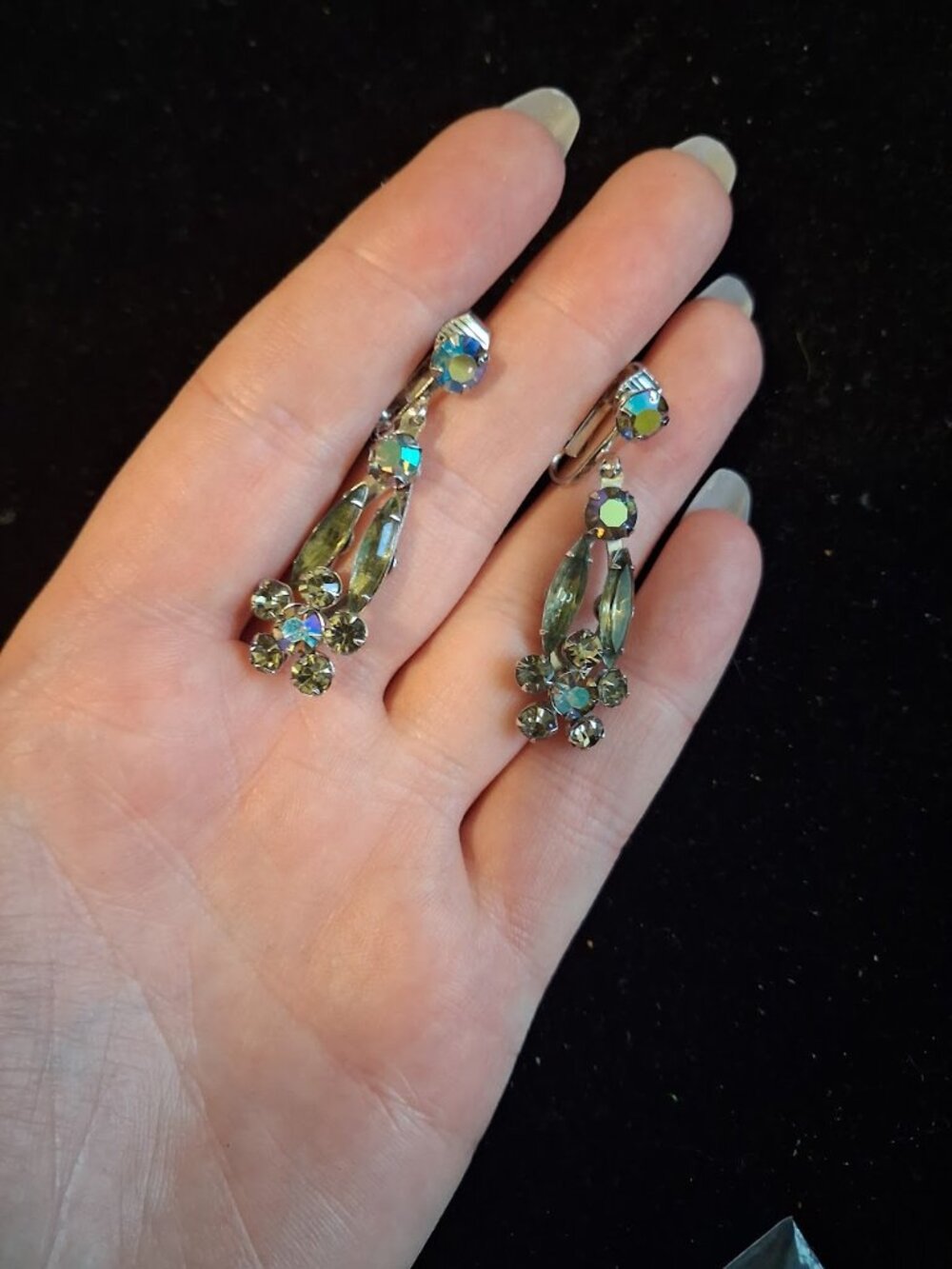 Vintage Judy Lee dangle clip on earrings